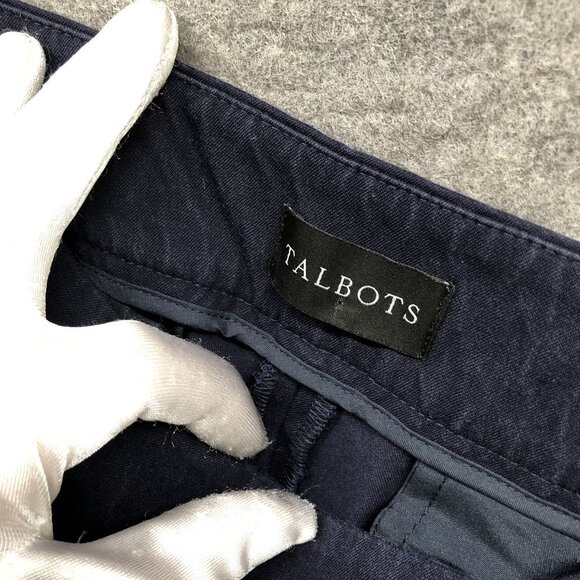 Talbots Chatham Ankle Pants Womens Size 16 Navy Blue Flat Front Slim Skinny - Picture 9 of 11